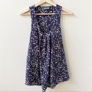 Maude Sleeveless Top Navy w/ Ruffles Size Medium